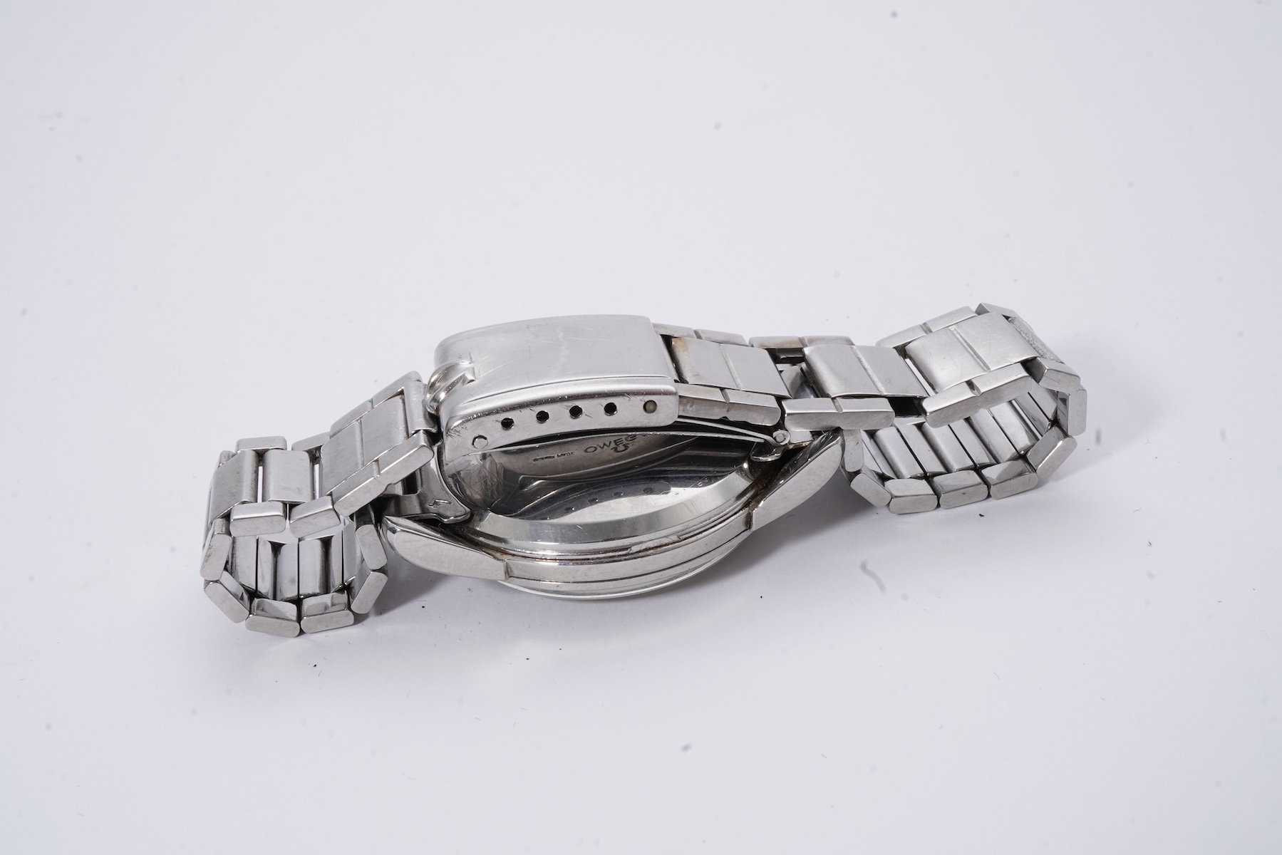 A gentleman's 1956 stainless steel Omega Seamaster Automatic wrist watch
